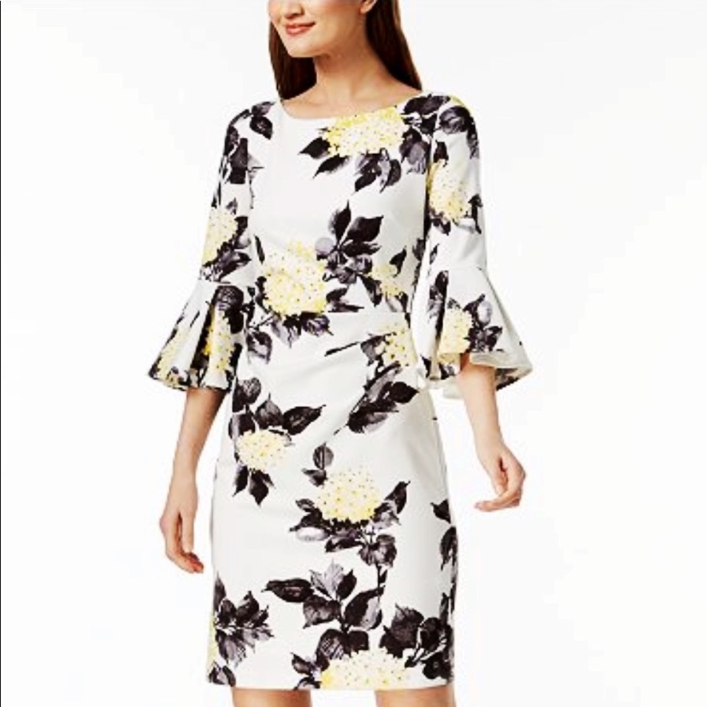Jessica Howard Floral Bell Sleeve Dress
